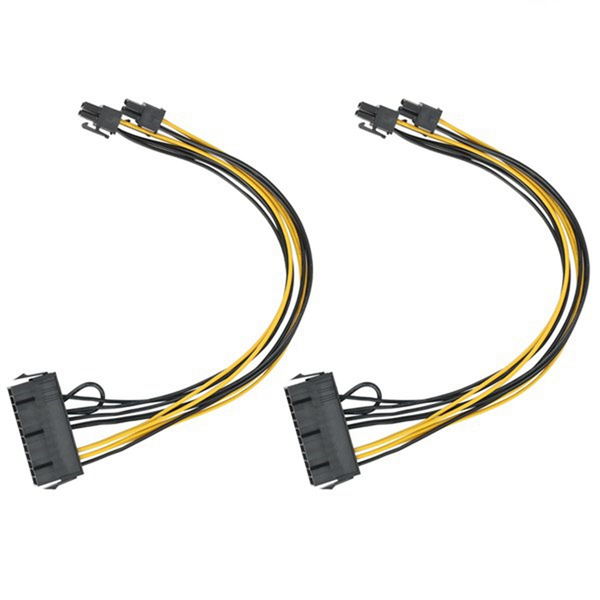 1Pieces Pc Psu Atx 24-Pin Female To Dual Pci-E 6-Pin Male Converter