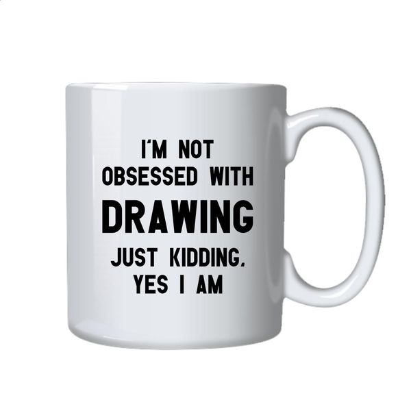 Drawing Coffee Mug - For Artist, Makes a Great Birthday, Christmas Gift
