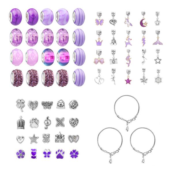 DIY Charm Bracelet Making Set Beads Jewelry Making Set Gift Box - 68 Pieces