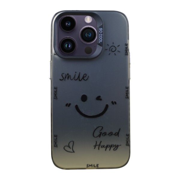 Happy Smiley Phone Case Compatible with iPhone 14 Pro - Silver