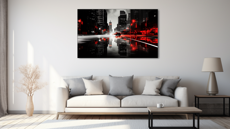 Canvas Wall Art - Reflections in the City Abstract - HC0937