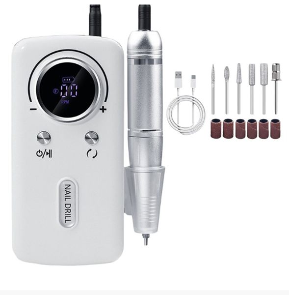 Professional Rechargeable Electric Nail Drill Machine With Acrylic Bits
