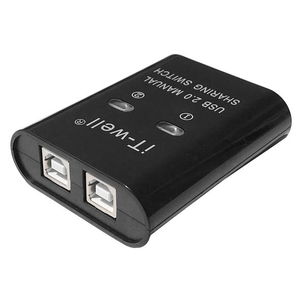 IT-Well USB 2 in 1 Out Printer , 2-Port Manual Kvm Converter Black
