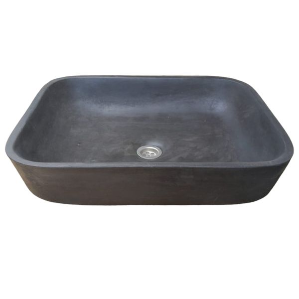 Black Concave Rectangle Concrete Basin 520X400X1 image