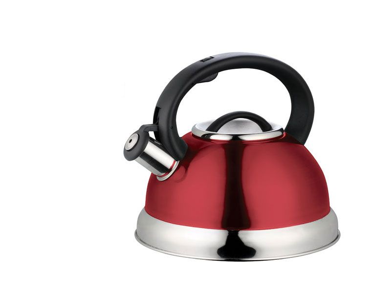 Red Stainless Steel Whistling Kettle 3 L