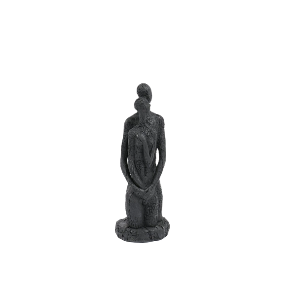Kitro Eternal Embrace Black Wood Tabletop Ornament 14 x 39 cm