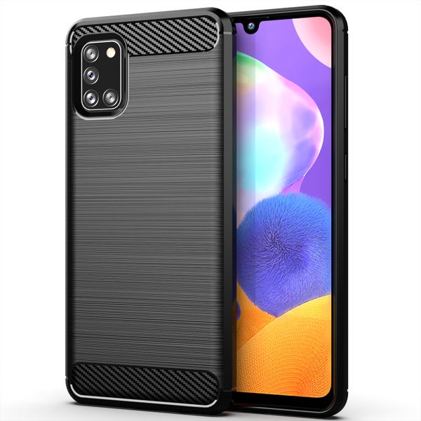 CellTime Galaxy A31 Shockproof Carbon Fiber Design Cover