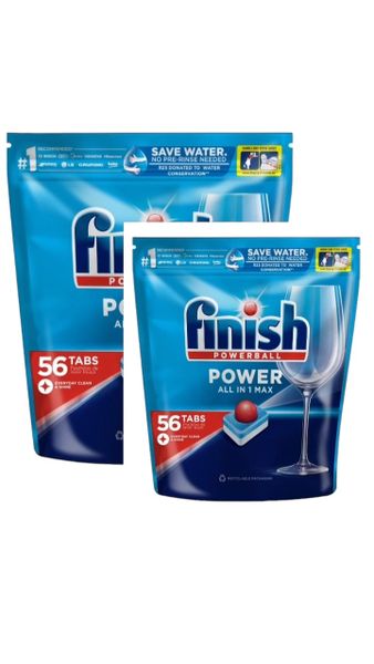 Finish 56s Auto Dishwashing All in One Max Tablets , Regular - 2 Packs