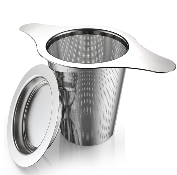 Tea Infuser Fine Mesh Strainer with Double Handles and Lid Coffee Filter