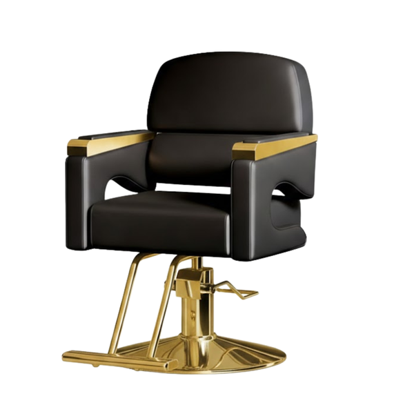 Luxury Gold &amp; Black Barber Chair | Professional Ergonomic Salon Seating