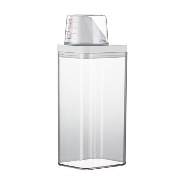 Home Laundry Washing Powder And Soap Container With Measurer Cup Lid 1.9L