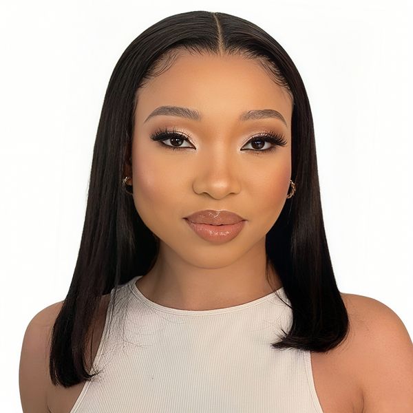 Geebuy Unprocessed Virgin Human Hair -Straight Ear Frontal Wig 12