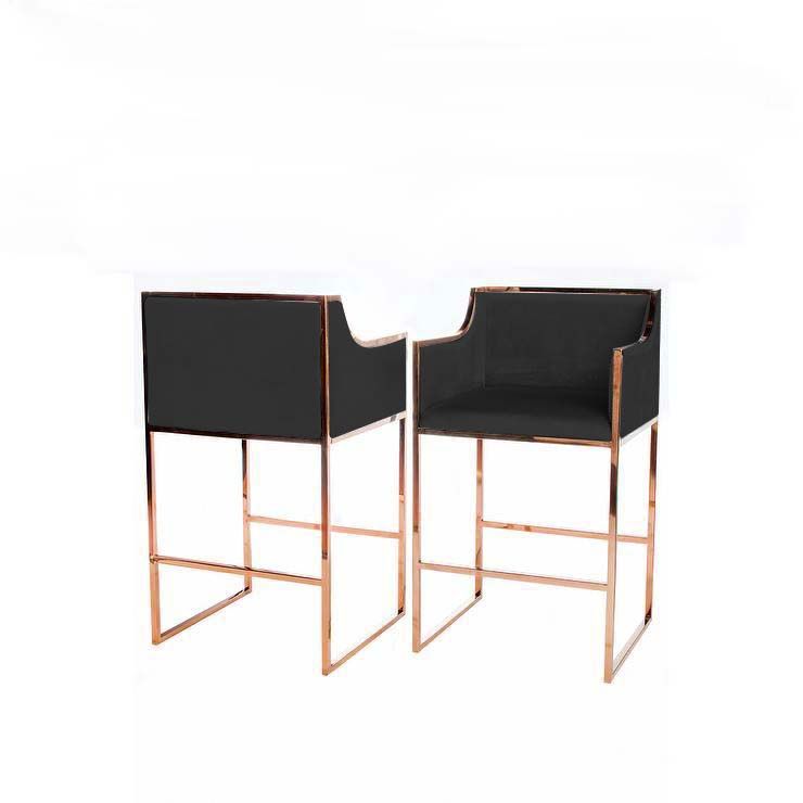 Julia Hightop Barstool Rosegold Frame Velvet Buy Online in South
