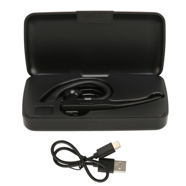 Wireless Bluetooth Single - Ear Earpiece with Built - in Mic and Charging Case for Driving &amp; Business