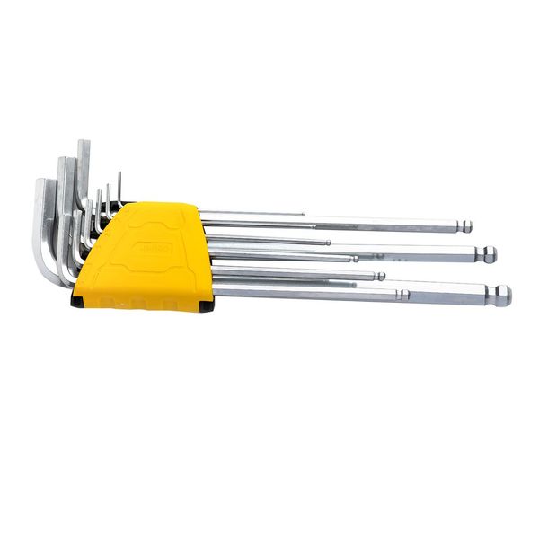 9 piece Extra Long Ball Point Hex Key Set 1.5-10mm - Silver