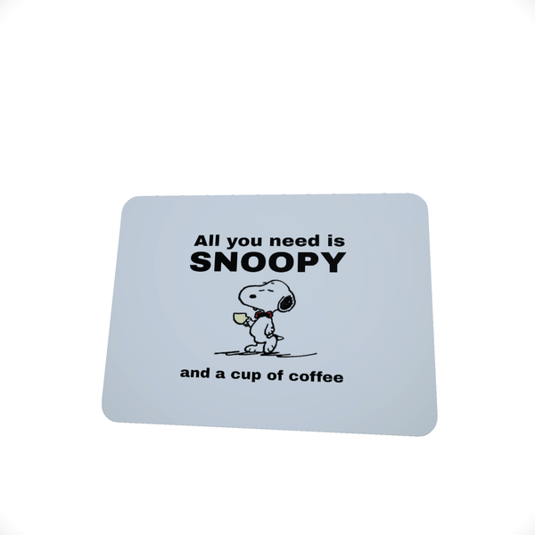 Snoopy And a cup of Coffee - Mouse Pad