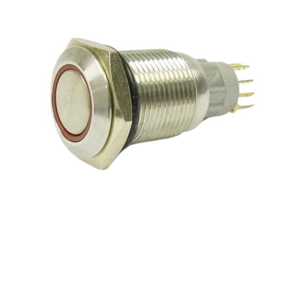 AVP16F-L4SCR12 16mm Latching Vandal-Proof Switch Red LED 2C/O IP67