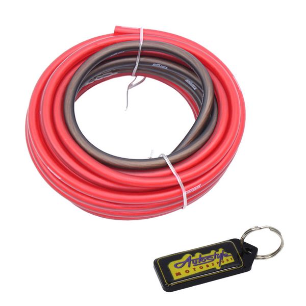 Targa 8Gauge Amp/Active Red &amp; Black Power Wiring Cable &amp; Gel Key Holder