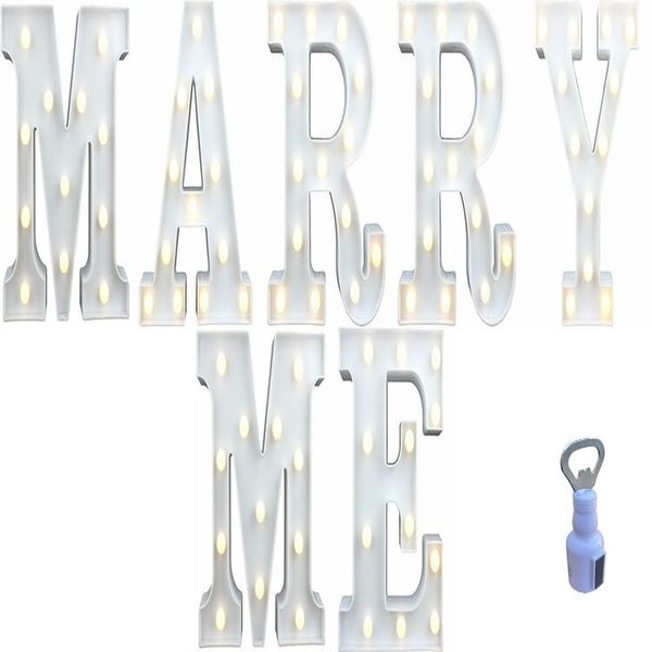 LED Letter Lights - MARRY ME -With A Bottle Opener