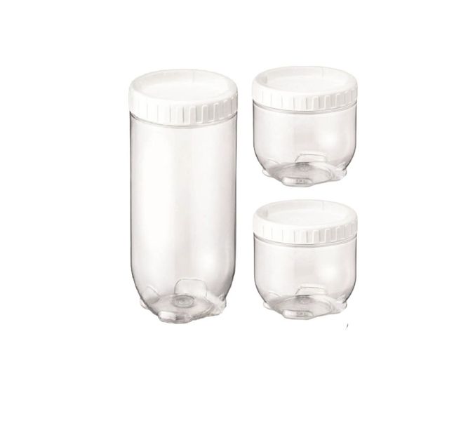 Stackable Interlock Glass Storage Bottle - Set of 3