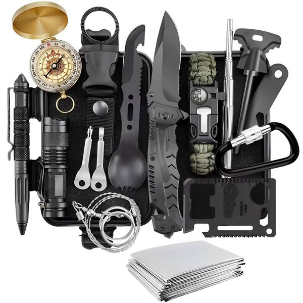 Emergency Survival Kit Outdoor Survival Gear Tool 14in1Camping Emergency