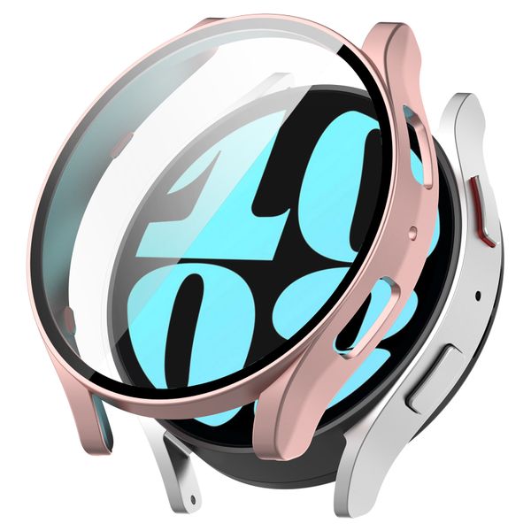 Full Protective Case Compatible With Samsung Galaxy Watch 6 44mm-Metal Pink