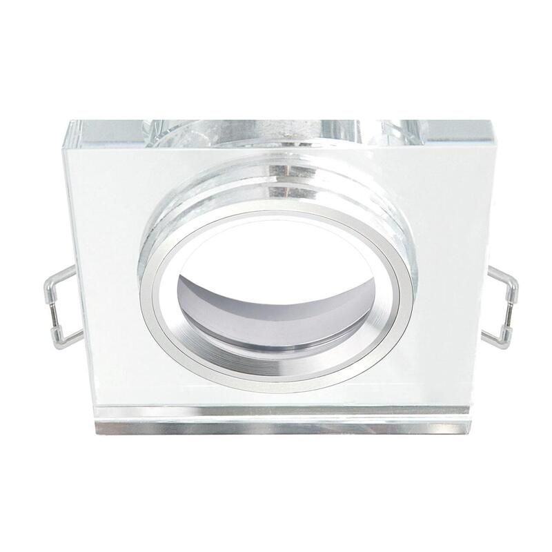 Inspire Recess Ring Square Max 10w Aluminium With Clear Glass