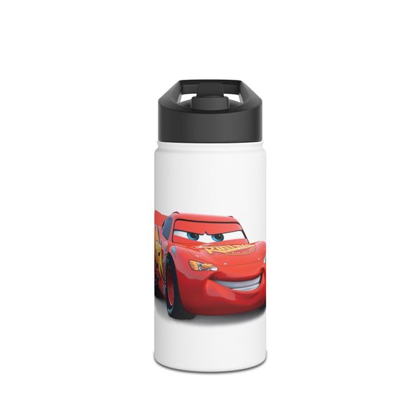 Cars 600ml Double walled Stainless Steel Bottle (RED LID)