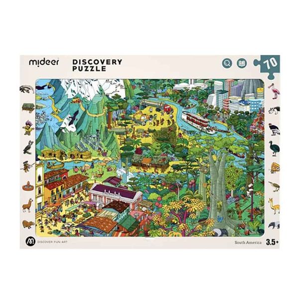 Mideer Big World Small World Amazon-Themed Discovery Puzzle: 70 Pieces
