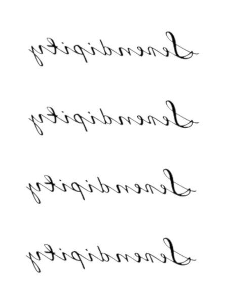 1 Piece - Elegant Cursive Letter Temporary Tattoo - Black