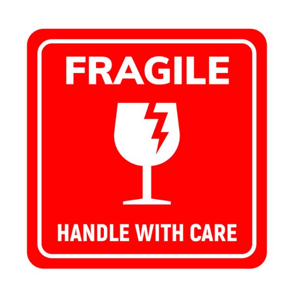 Fragile Handle With Care Packaging Labels 12x12cm -300pcs
