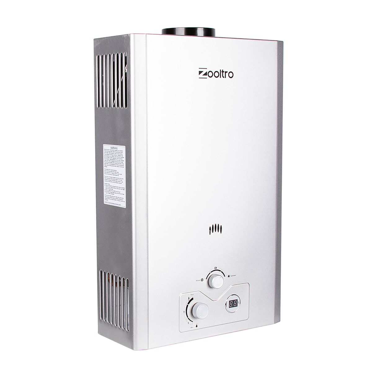 Zooltro In & Outdoor Instant Gas Water Heater w/ LCD Display 20L