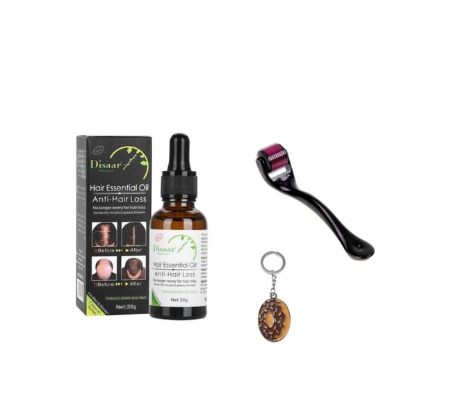 Anti Hair Loss Essential Oil And Derma Roller And Keyring
