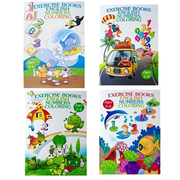 Educational Coloring Activity Book Set Exercise Learning Books for Kids