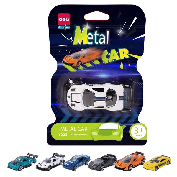 Deli Metal Car Toys 6 Assorted Colors and Designs