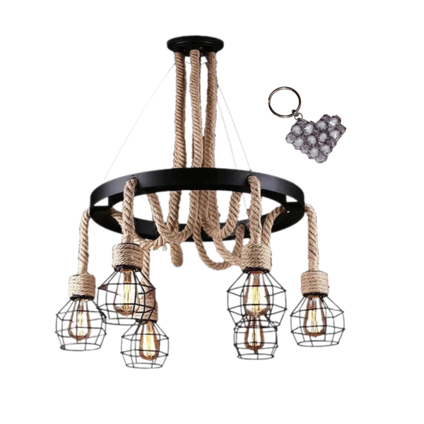 6 Vintage Ceiling Rope Hanging Pendant Light Without Bulb FS CD33