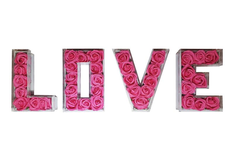 Acrylic Love Box Floral Arrangement