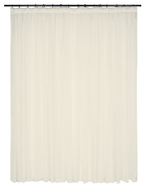 Design Collection Plain Voile Cream Taped Curtain