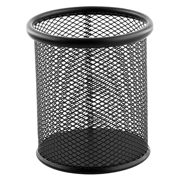 Wire Mesh Round Small Pen Cup - Black