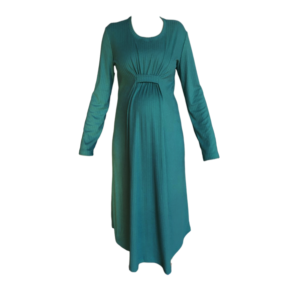 Maternity -Corporate Casual Dress -Long Sleeve -Up to 6XL -Botanic Green