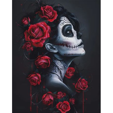 Eternal Beauty Skull and Roses Paint by Number Kit for Adults/Beginners Image