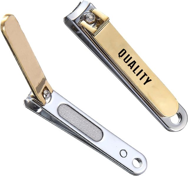 Gold-Plated Nail / Pedicure Clippers with Integrated Nail File