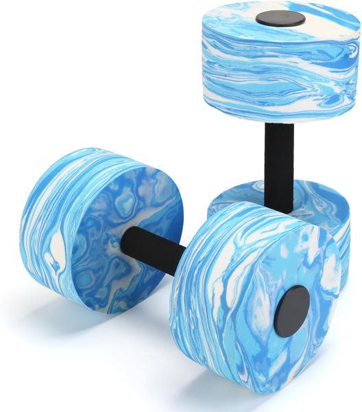 2 Pieces EVA-Foam Aquatic Exercise Dumbbells, Aqua Fitness Barbells