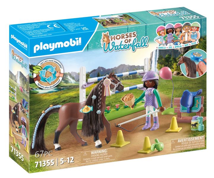 Playmobil Horses of Waterfall - Jumping Arena with Zoe &amp; Blaze (67 Pieces)