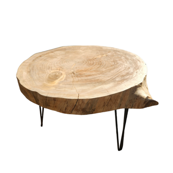 Live Edge Cedar Wood Round Coffee Table