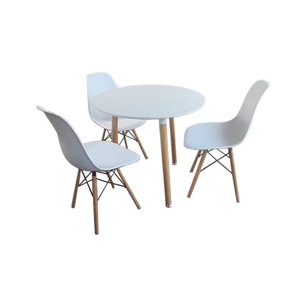 Table &amp; 3 chairs - White