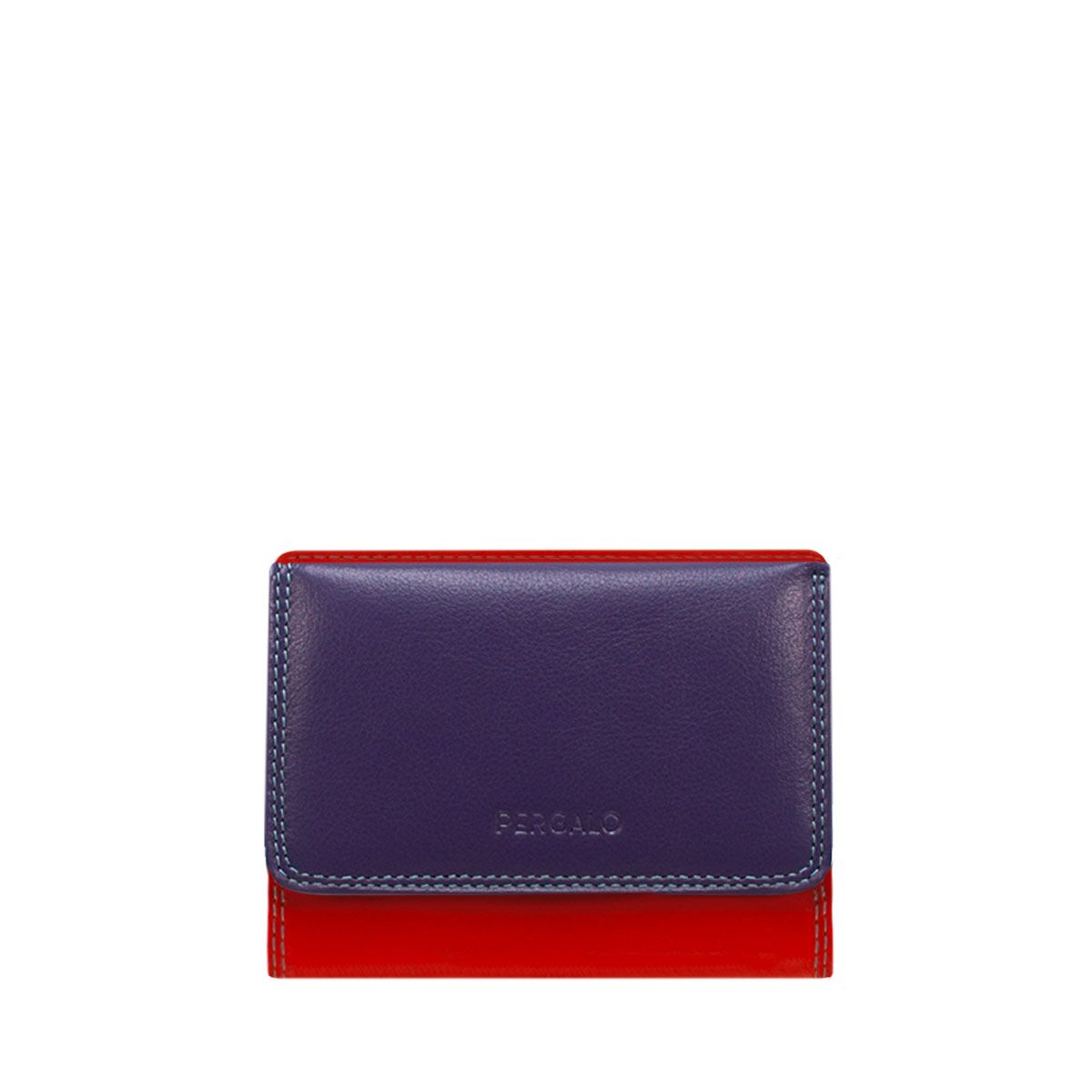 Pagalo Small Leather Purse | Violet & Red
