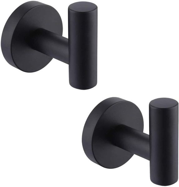 2 pack Self-Adhesive Towel Hook Matte Black Coat, bathroom, towel Hook