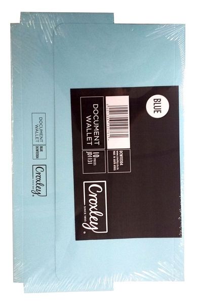 Croxley Document Wallet Blue 200gsm Tokai - Each - S1131