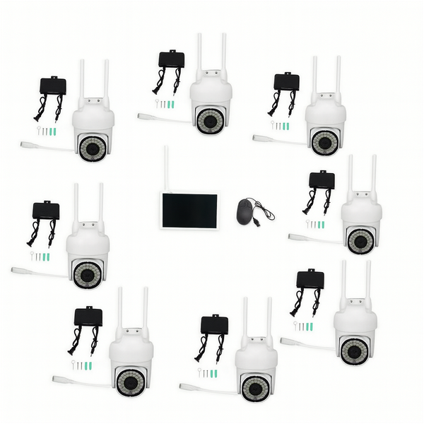 2MP WiFi Security Kit - 8 Cameras, 9.8" Screen, Remote Access